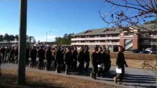 Marines Marching at camp camp Geiger NC