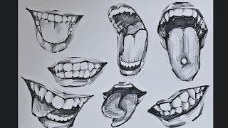 Drawing anime mouth teeth