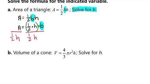 Solving Formulas for the Indicated Variable Video