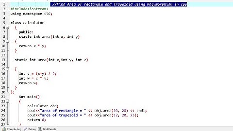 Find Area of rectangle and Trapezoid using Polymorphism in cpp.     #cpp #clanguage