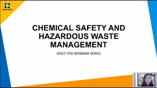 ITDI Webinar on Chemical Safety and Hazardous Waste Management