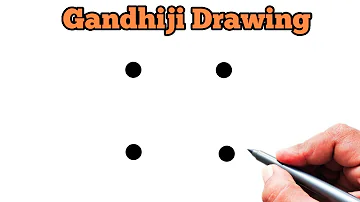 How to Draw Mahatma Gandhi From 4 Dots | Easy Gandhiji Drawing | Dots Drawing