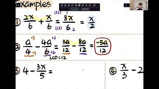 L1: Add and subtract algebraic fractions