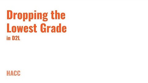 Dropping Lowest Grade/s
