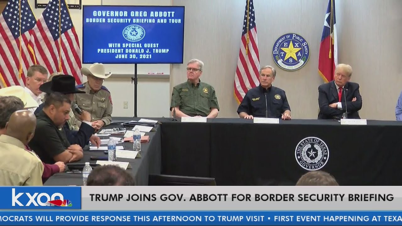 Former President Trump joins Gov. Abbott for border security briefing ...