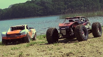 Traxxas UDR Unlimited Desert Racer with Axial Yeti XL in Epic Beach Bash | RC Trophy Truck
