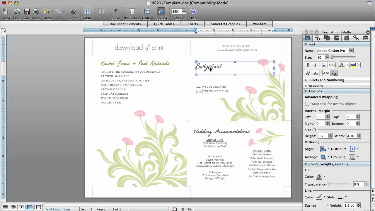 how-to-make-wedding-invitations-in-microsoft-word-youtube