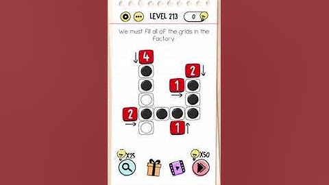 Brain Test Level 213 We must fill all of the grids in the factory Answers