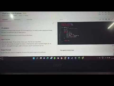 Chef and Wire Frames || Code chef september long challenge  solution || div 4