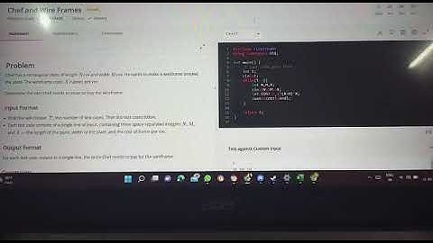 Chef and Wire Frames || Code chef september long challenge  solution || div 4