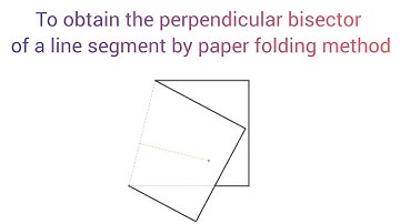 To obtain the perpendicular bisector of a line segment by paper folding method