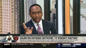 FIRST TAKE | Stephen A. reacts to Caleb Williams clapping back at Troy Aikman’s harsh comments
