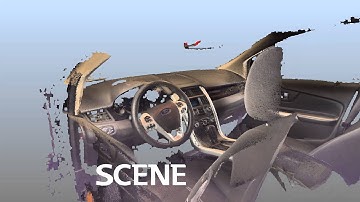 Fly-through of a quick 2 minute 3D laser scan of a car interior