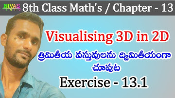 Visualizing 3D in 2D | Exercise - 13.1 | 8th Class Math
