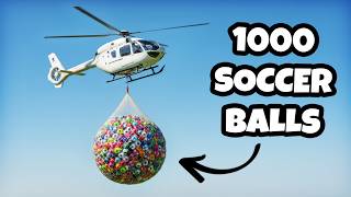 We Dropped 1000 Soccer Balls from 1000ft!