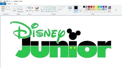 How to draw a green Disney Junior logo using MS Paint | How to draw on your computer