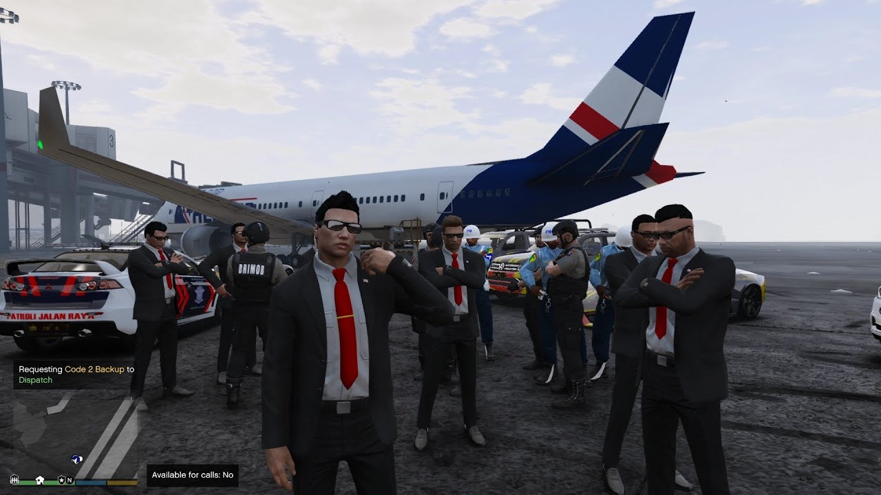 Pengawalan Ketat PASPAMPRES Bersenjata Di Bandara! GTA 5 Mod Polisi Indonesia