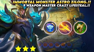 MONSTER ASTRO ZILONG.!! 9 WEAPON MASTER CRAZY LIFESTEAL.!! MAGIC CHESS MOBILE LEGENDS