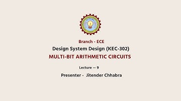 | AKTU Digital Education | Digital System Design|Multi-bit Arithmetic Circuits