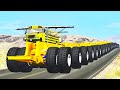 Giant Long Road Trains crashes #5 - Beamng drive