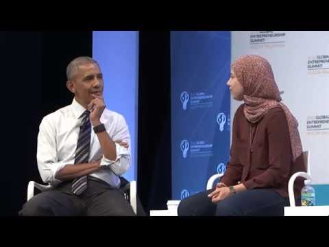 Mai Medhat with President Barack Obama and Mark Zuckerberg