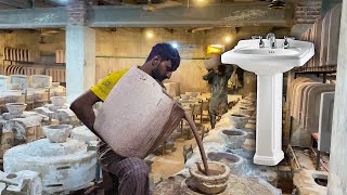 Unbelievable Mass Production of Bathroom Sinks in a Factory │Wash Basin mass production