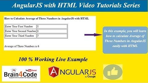 How to Calculate Average of Three Numbers in AngularJS with HTML | Hindi | AngularJS Tutorials