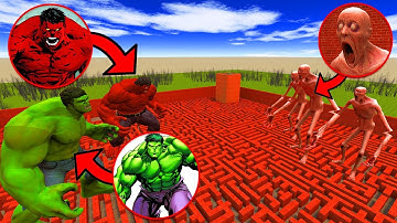 SCP-096 GIANT vs HULK & RED HULK! 💥 (Garry