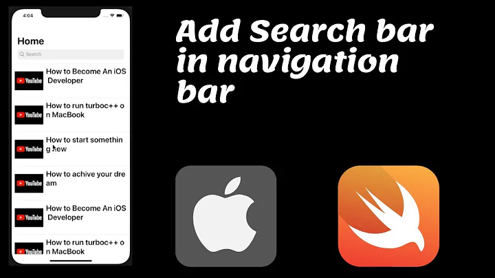 Add Search Bar in Navigation Bar in iOS || Large title In navigation Bar in Swift