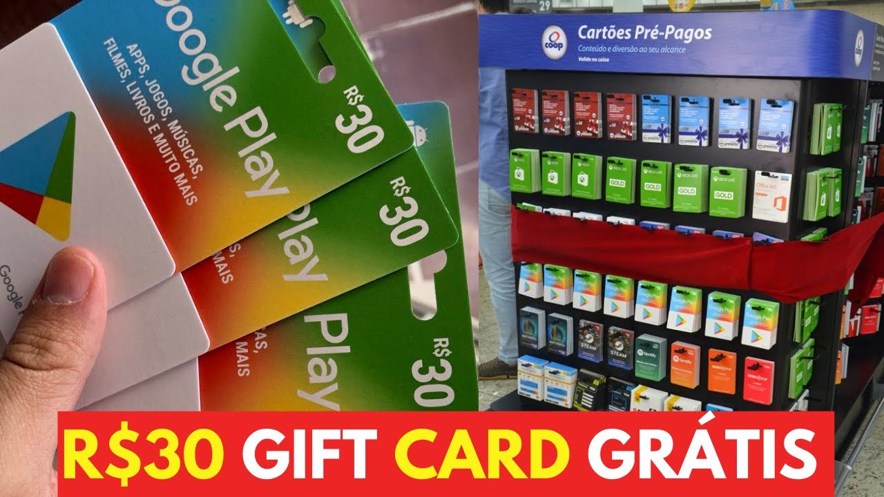 GANHAR 30 REAIS em GIFT CARD GRÁTIS da GOOGLE PLAY STORE COMO GANHAR ...