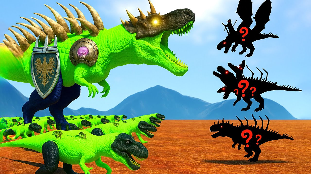 NEW SpiderMan Dinosaur Team vs All Tyrannosaurus Rex Pro 8 Superhero Dinosaurs Jurassic Spiderman