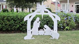 Christmas Lawn Decorations.Holy Family Outdoor Nativity Set
