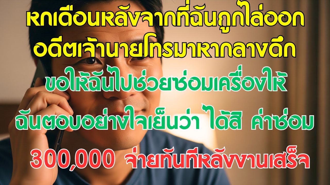 หลังจากฉันถูกไล่ออก เจ้านายเก่าโทรมาหาด่วนตอนเที่ยงคืน บอกว่า เครื่องเสียแล้ว มาช่วยซ่อมให้หน่อย