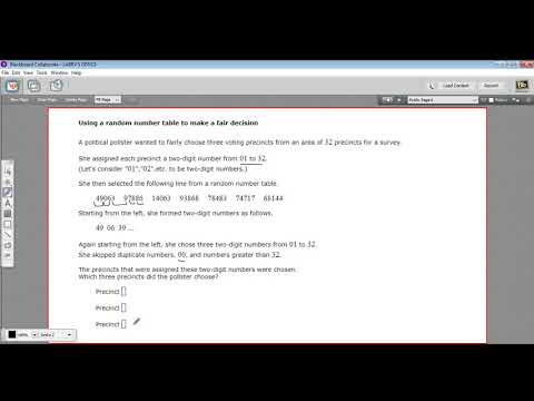 Using a random number table to make a fair decisions