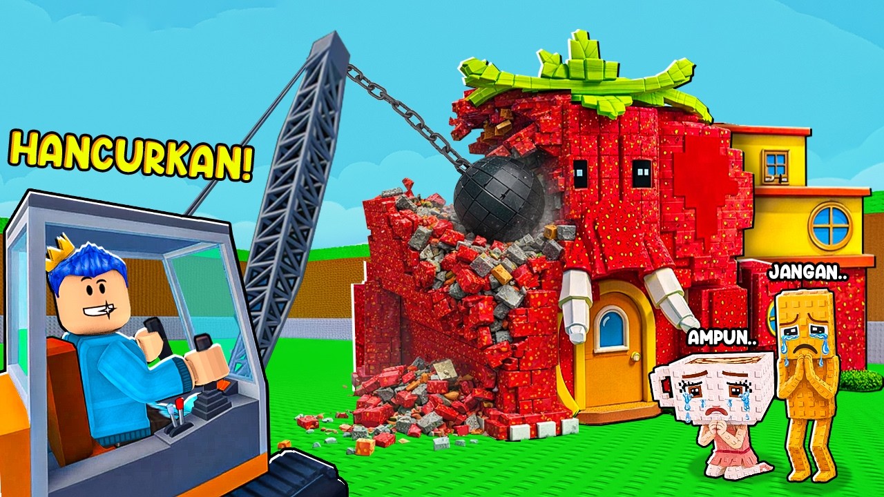 AKU HANCURKAN RUMAH BRAINROT OG STRAWBERRY ELEPHANT DI ROBLOX!!