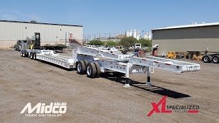 2+2+2 Lowboy Trailer with Jeep & Booster  65 Ton Lowboy Trailer