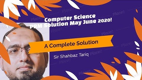 O Level PRM Pre Release Material Solution Computer Science May June 2020