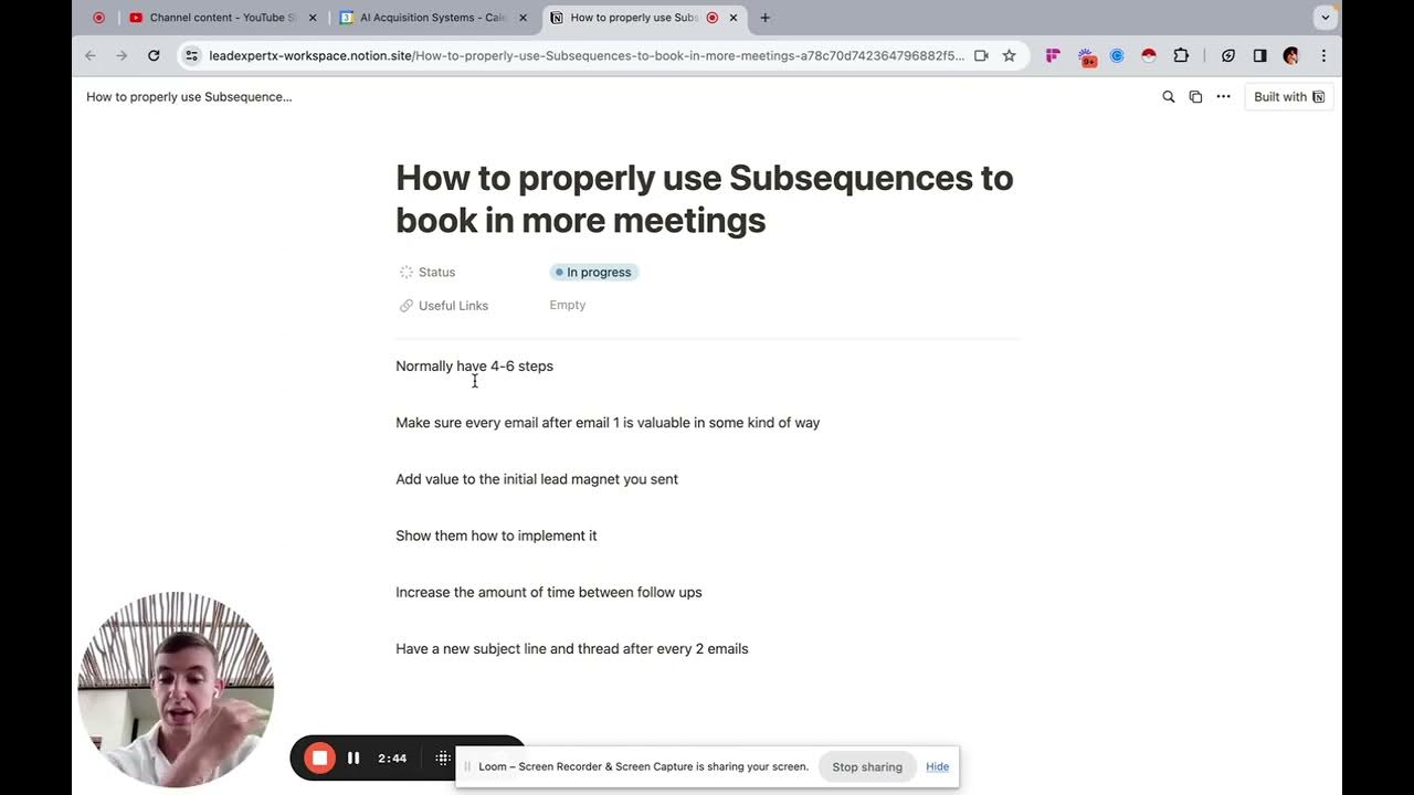 How to use subsequences to book in more meetings with cold email youtube