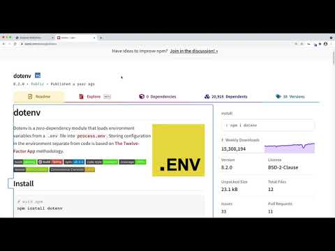 Protect your credentials using dotenv in your node-express-mongo project. Part 1 of 2