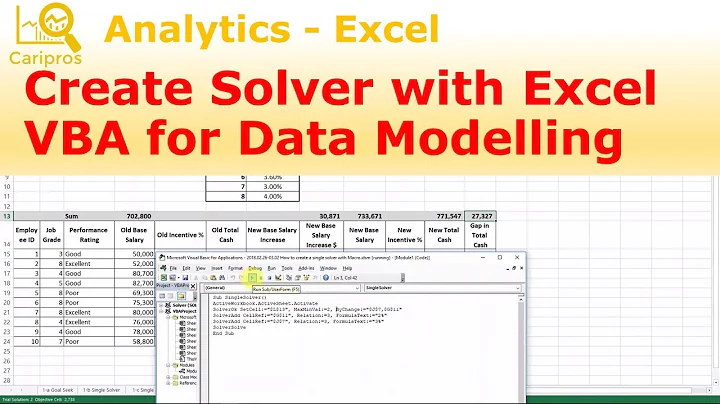 How to Create Solver with VBA for Data Modelling
