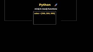1. min() &amp; max() functions in Python #datascience #coding