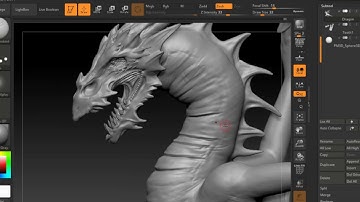 Zbrush Dragon detailing time lapse, part 6
