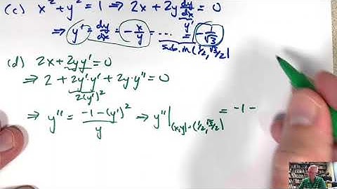 Implicit Differentiation Example Problems and Solutions (including a Second Derivative)