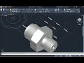 AutoCAD 3D, How to drawing Union connector, 3D Modeling, Autodesk, sketches 3 of 3