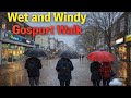 WET WINDY Gosport High Street Walk Real British Town Atmosphere