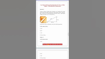 CBSE Class 10th 2023-24 Maths Introduction To Trigonometry Most IMP Case Study questions
