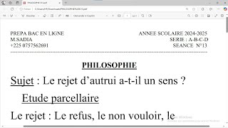 Philosophie Bac 2025 Le Rejet Dautrui A-T-Il Un Sens ?