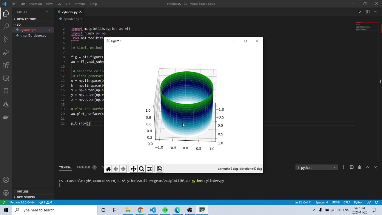 Cylinder In Python - YouTube