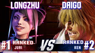 SF6 ▰ LONGZHU (#1 Ranked Juri) vs DAIGO (#2 Ranked Ken) ▰ Ranked Matches