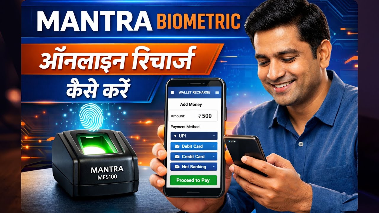 Mantra MFS 110 L1 Biometric online recharge I mantra rd service online ...